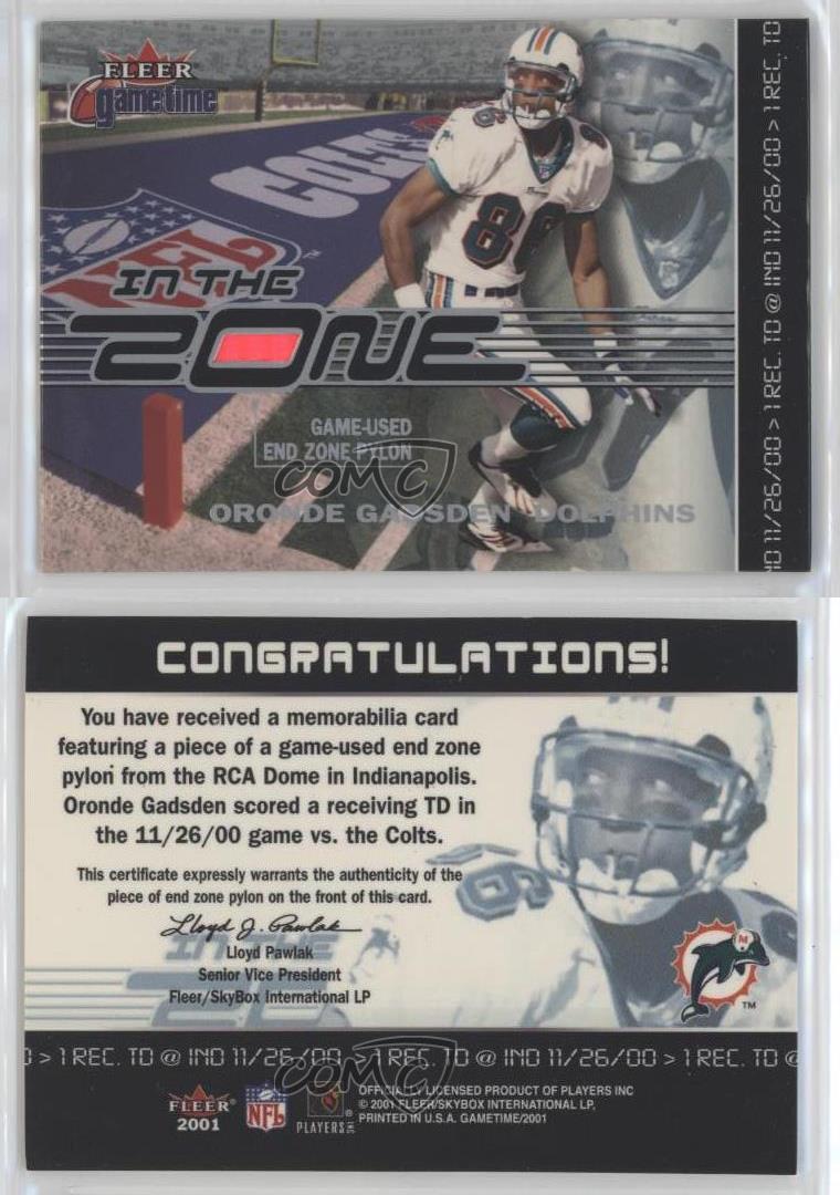 Fleer Game Time In the Zone Oronde Gadsden 2001