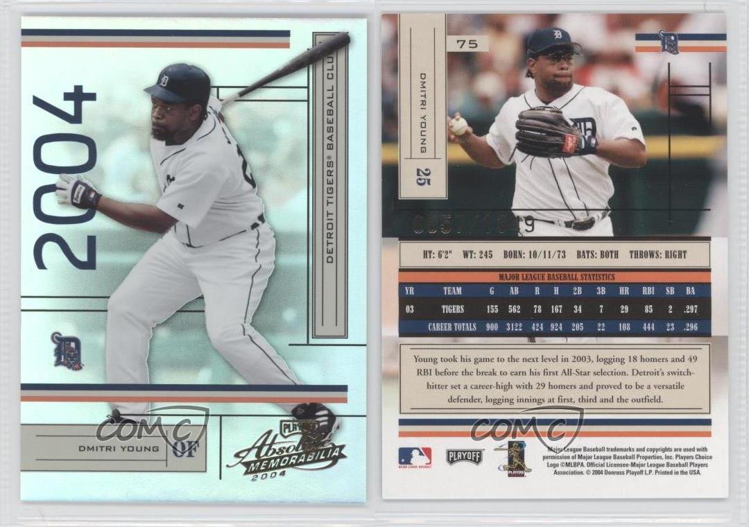 2004 Playoff Absolute Memorabilia /1349 Dmitri Young #75 - Picture 3 of 5