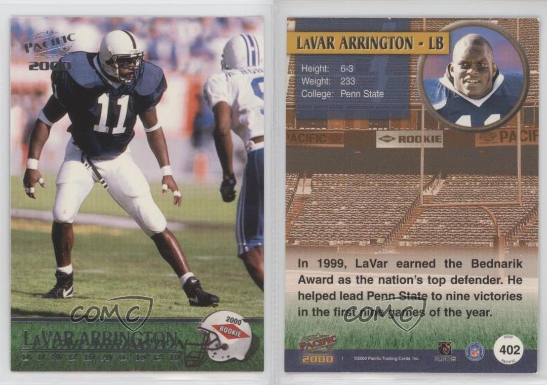 2000 Pacific 2000 Rookie LaVar Arrington #402 Rookie RC - Bild 6 von 6
