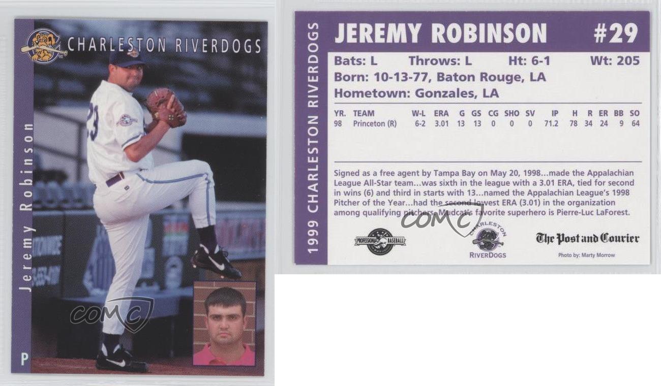 Charleston RiverDogs Team Issue Jeremy Robinson 1999 - Imagen 4 de 4