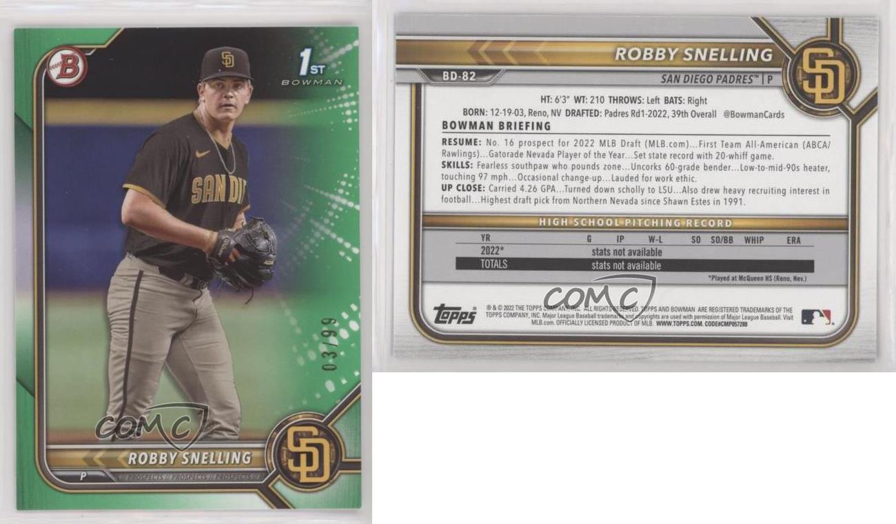 Bowman Draft Robby Snelling Auto #99 【公式通販】