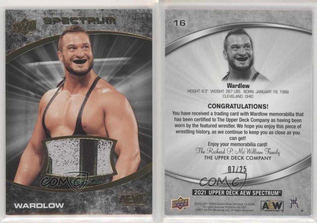 2021 Upper Deck AEW Spectrum Dark Memorabilia /25 Wardlow #16 Rookie RC