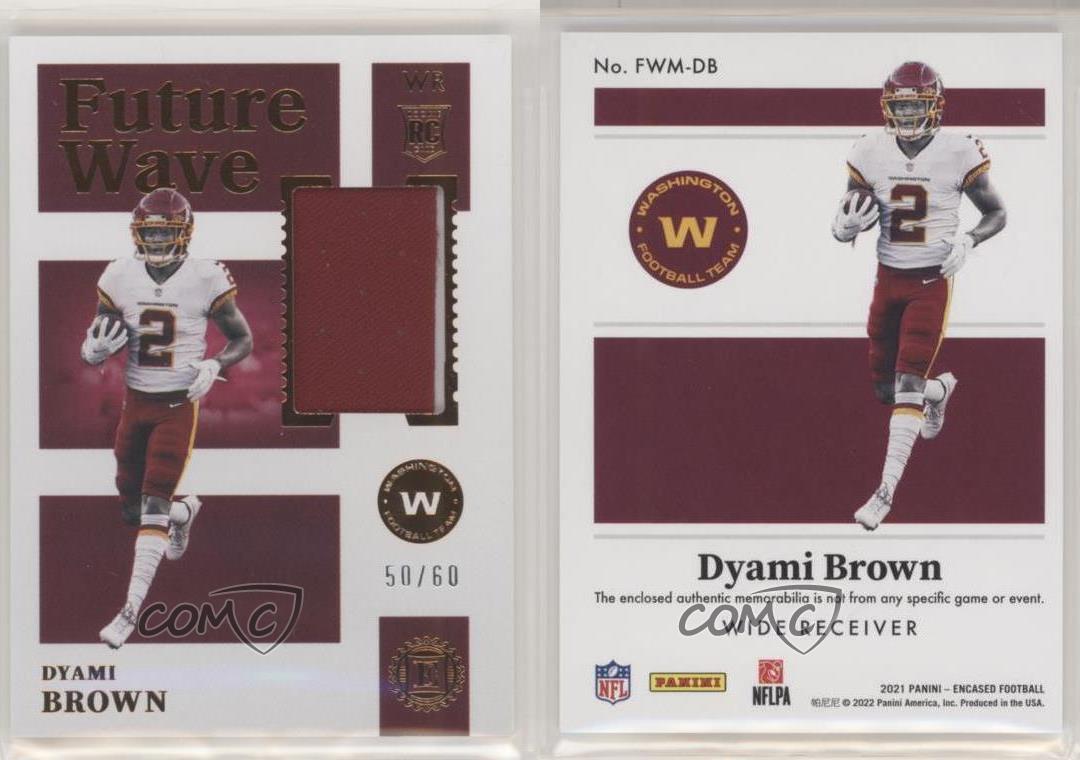 Dyami Brown 2021 Encased Future Wave Rookie Jersey Relic /60 #FWM-DB  Commanders