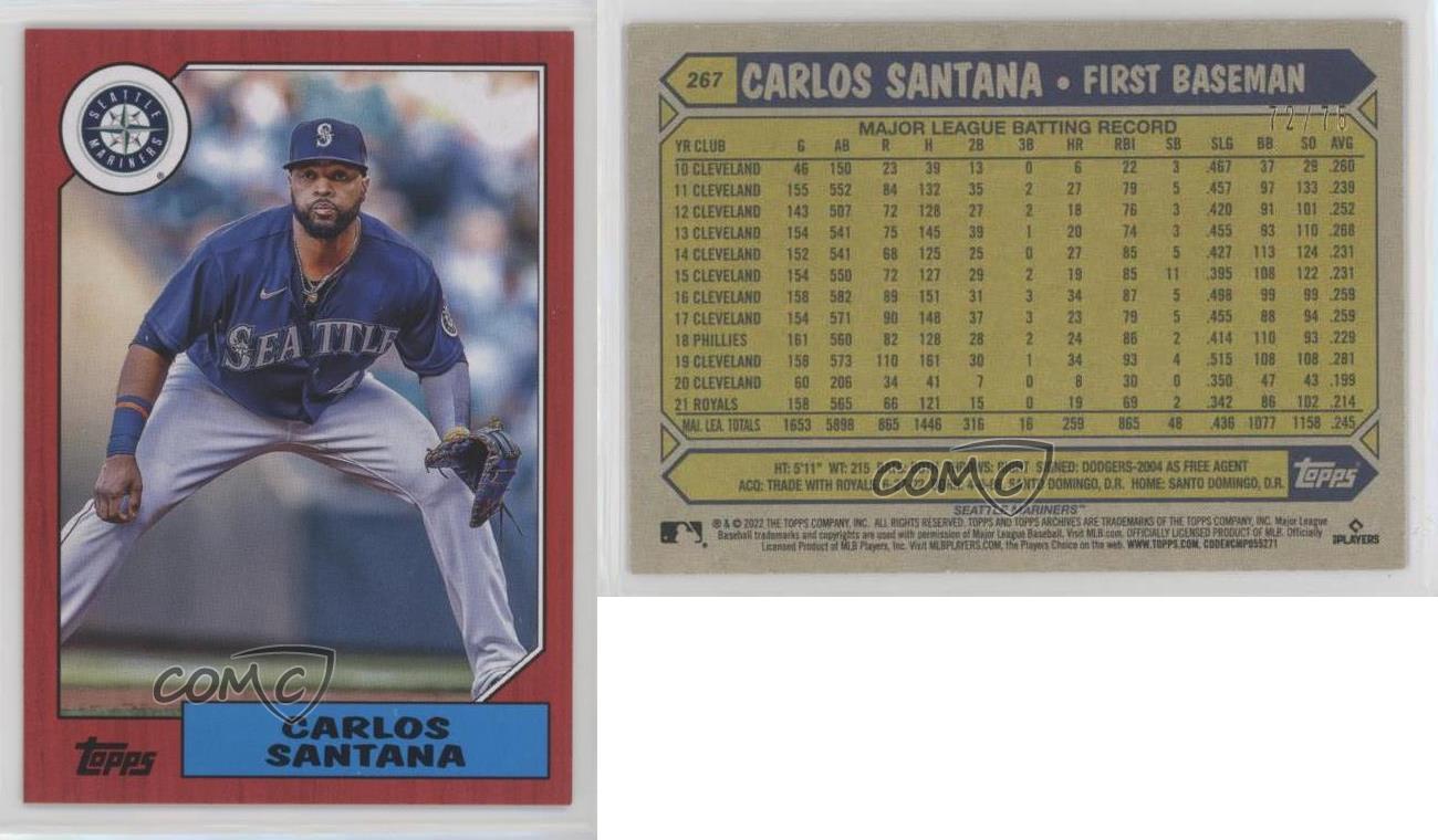  2022 Topps Archives #267 Carlos Santana 1987 Topps NM