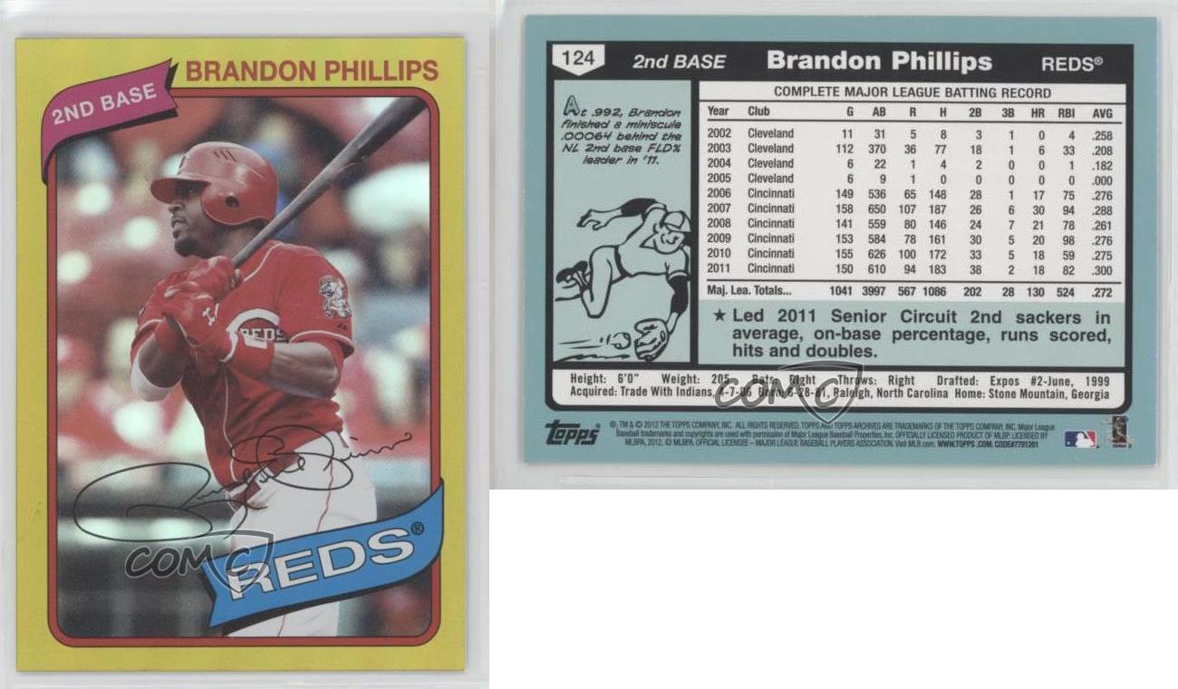 Brandon Phillips 2012 Topps Golden Moments #GMRBP Jersey Card