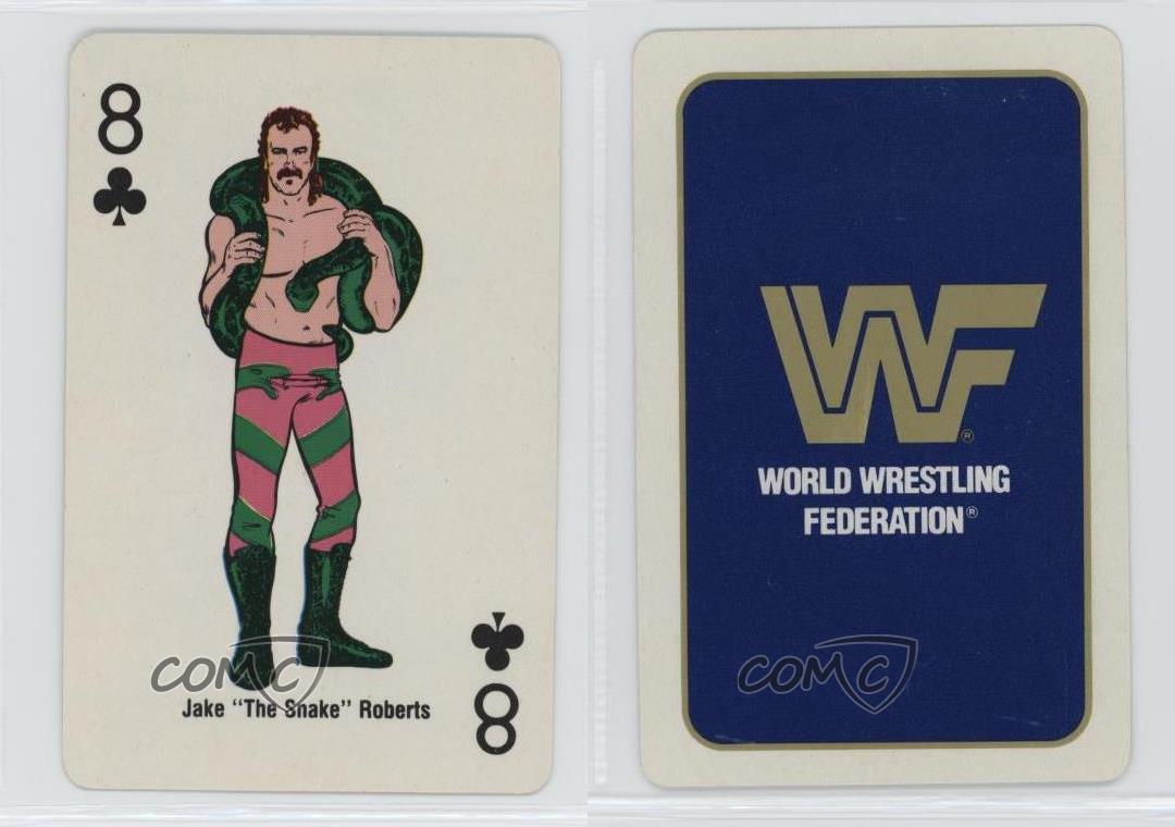 1988 WWF Super Stars Playing Cards Jake The Snake Roberts #8C - Picture 4 of 4