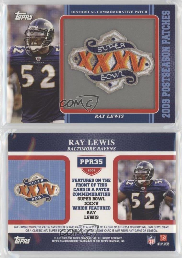 Ravens Ray Lewis Signed 2009 Topps Postseason Patches