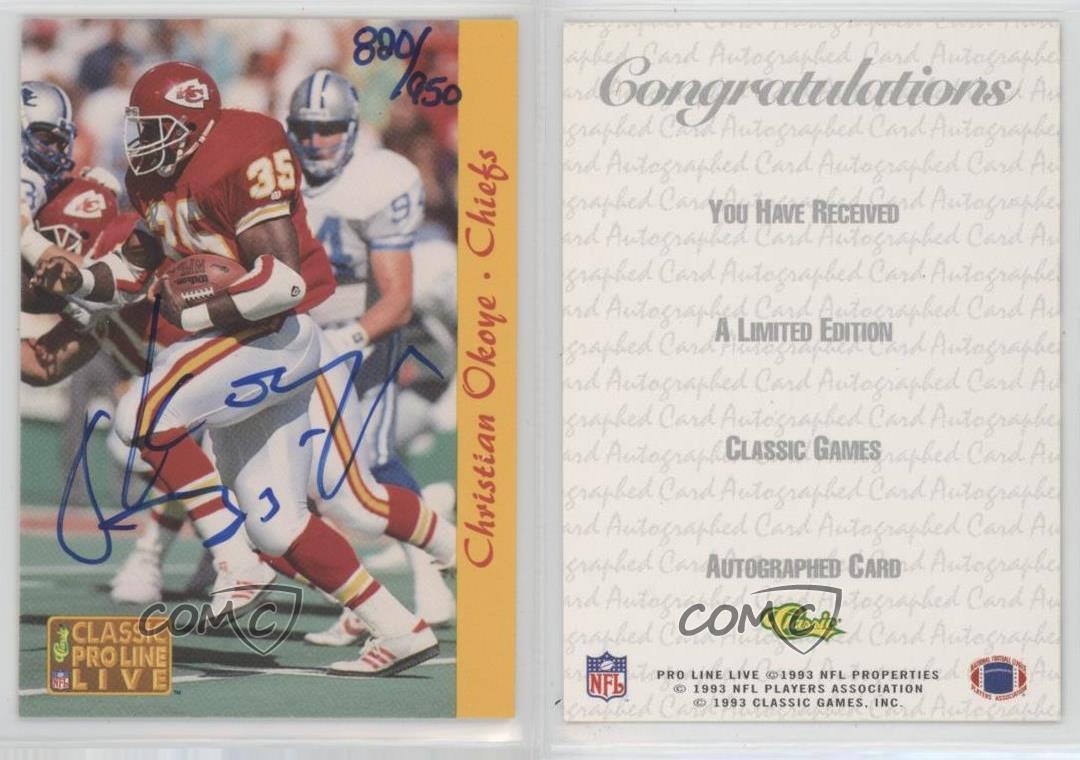 1993 Classic Pro Line Live Auto /950 Christian Okoye Auto