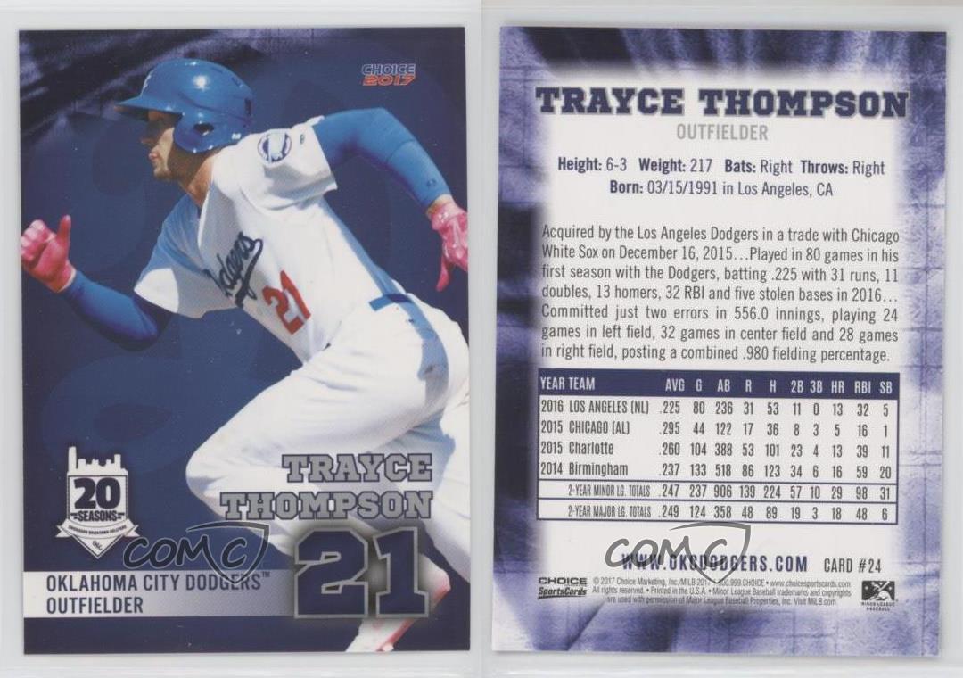 2017 Choice Oklahoma City Dodgers Trayce Thompson #24