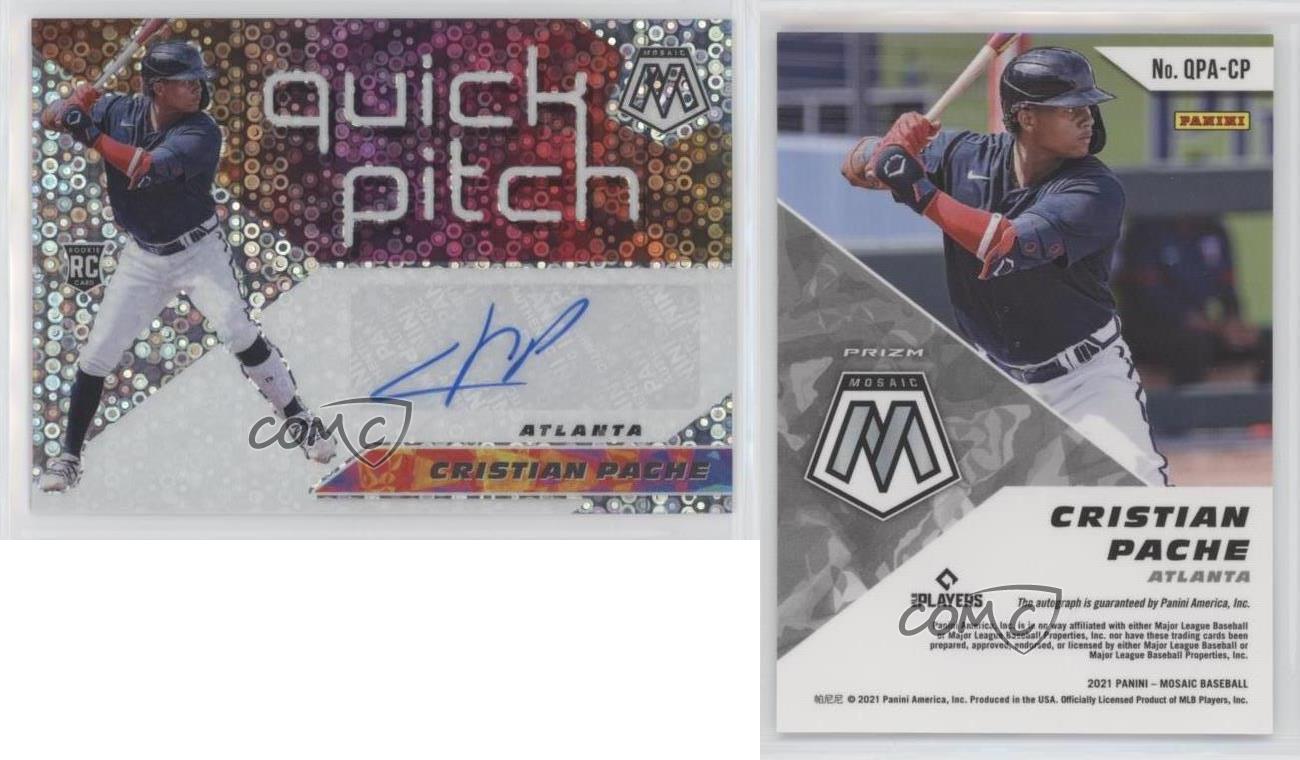 2021 Panini Mosaic Quick Pitch Auto Cristian Pache #QPA-CP Rookie Auto RC