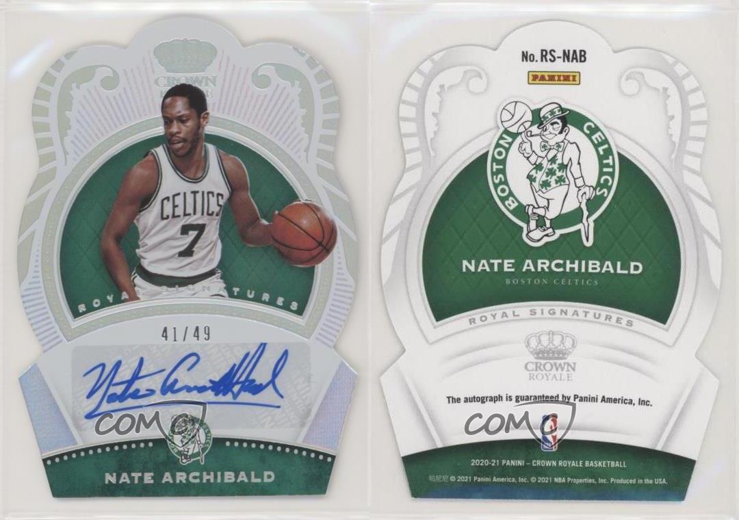 2020-21 Panini Crown Royale Royal Signatures /49 Tiny Archibald Nate Auto HOF - Foto 3 di 3