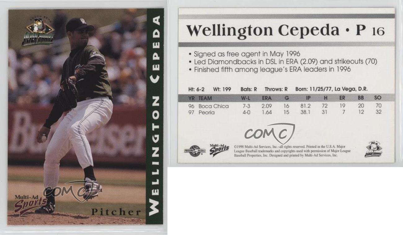 1998 vente en gros Multi-annonces Sports South Bend Silver Hawks Wellington Cepeda #16