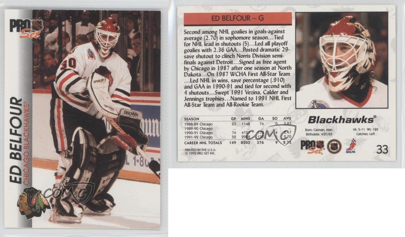 1992-93 Pro Set # 33 NM/MT Hockey Card Ed Belfour 