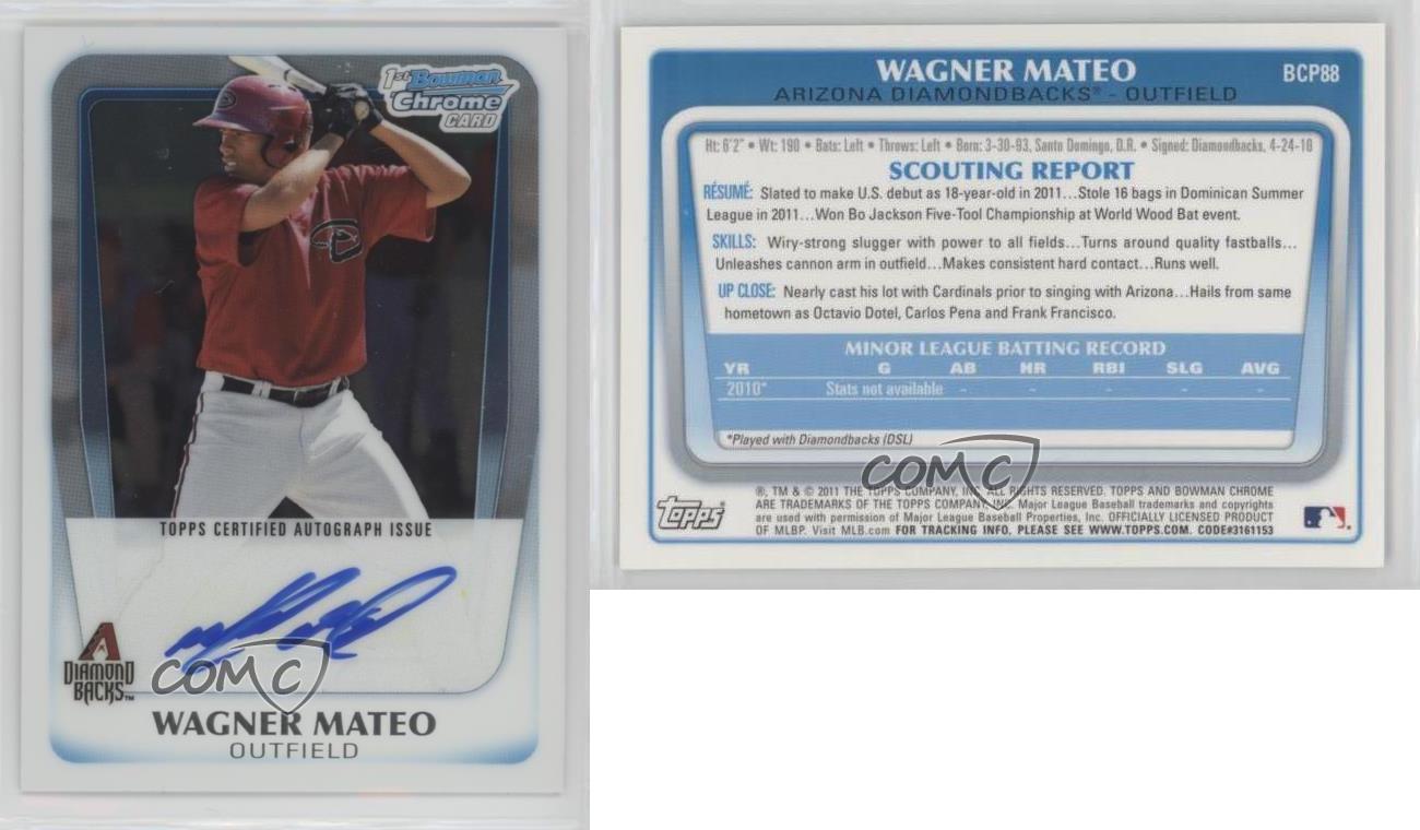 2011 Bowman Chrome Prospects Auto Wagner Mateo #BCP88 Auto