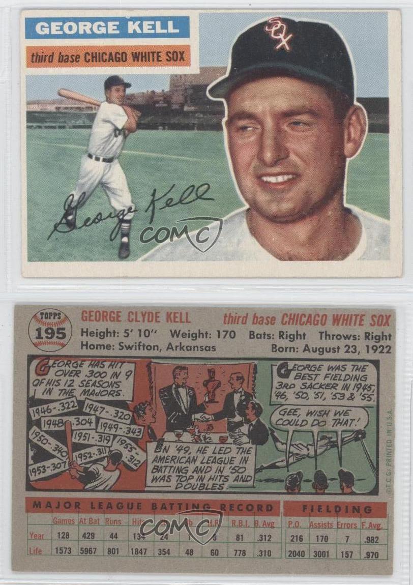 1956 Topps 195 Kell Chicago White Sox Baseball Card eBay