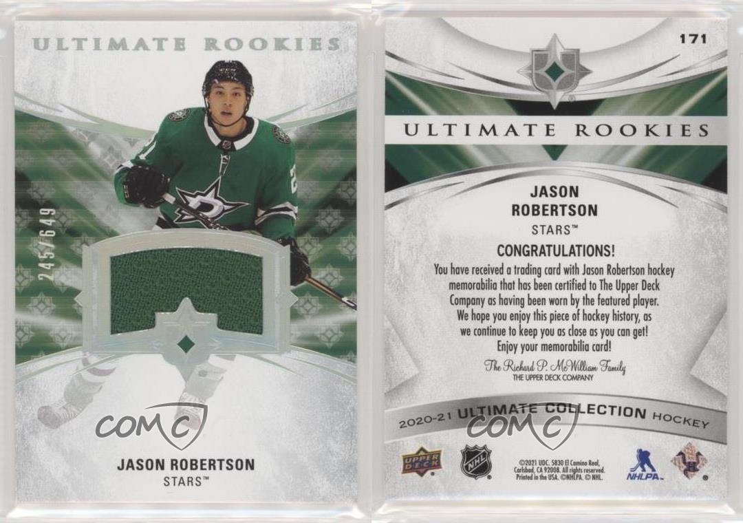 2020 Ultimate Collection Rookies Jersey Relics Tier 1 Jason Robertson Rookie RC