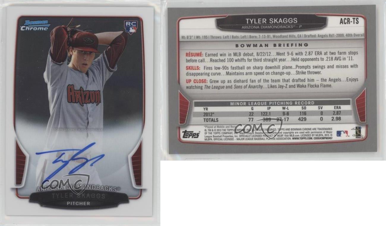 2013 Bowman Chrome Rookie Auto Tyler Skaggs #ACR-TS Auto RC