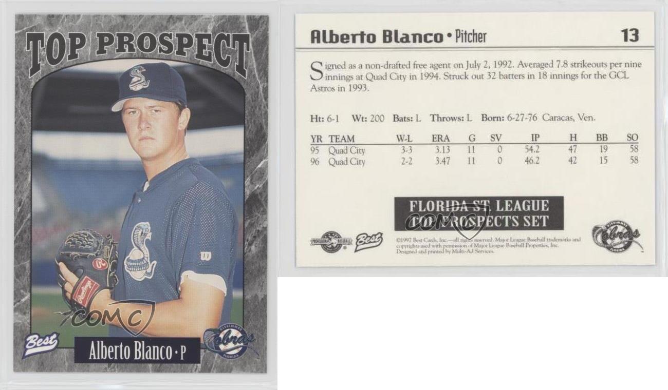 1997 Best Florida State League Top Prospects Alberto Blanco #13 - Bild 3 von 4