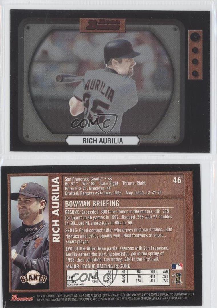 2000 Bowman Retro-Future Rich Aurilia #46 - Picture 4 of 4