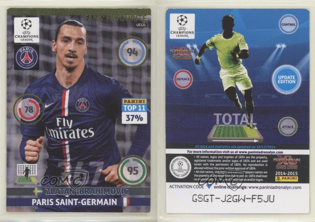 2014 Panini Adrenalyn XL UEFA Champions League Update Edition Zlatan  Ibrahimovic | eBay