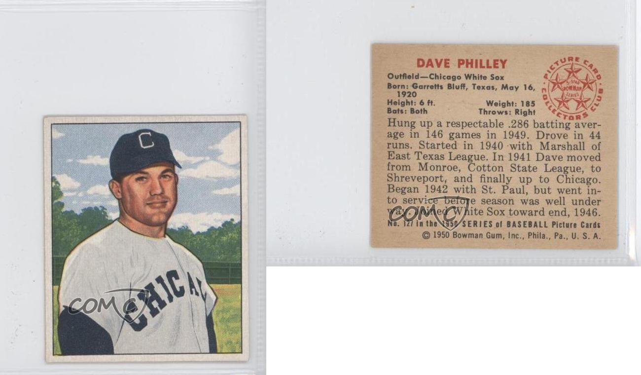  1950 Bowman # 127 Dave Philley Chicago White Sox