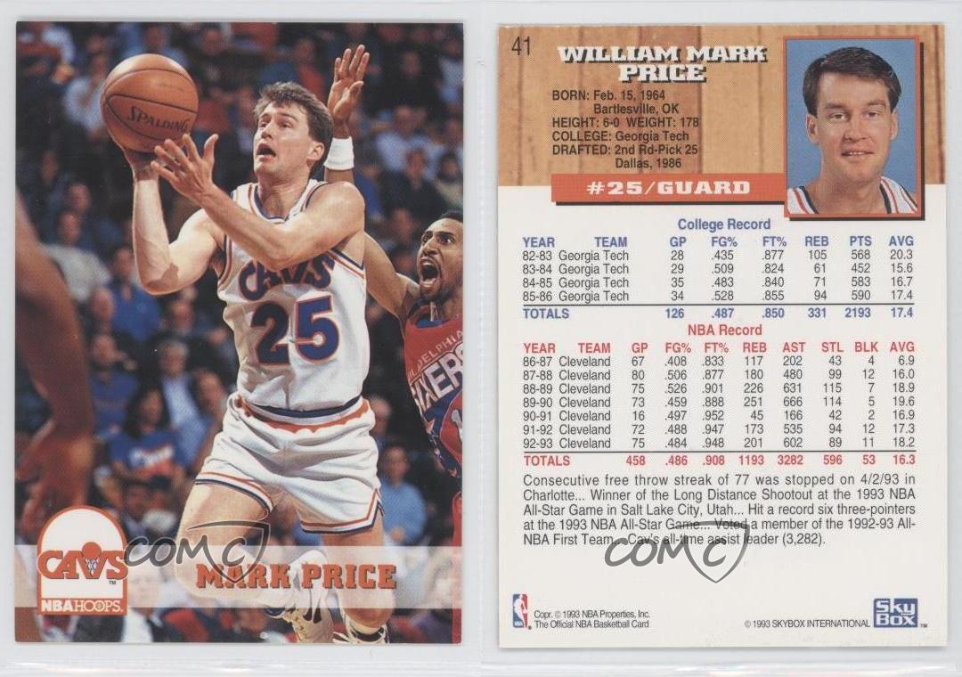 thumbnail 4  - 1993-94 NBA Hoops Mark Price #41