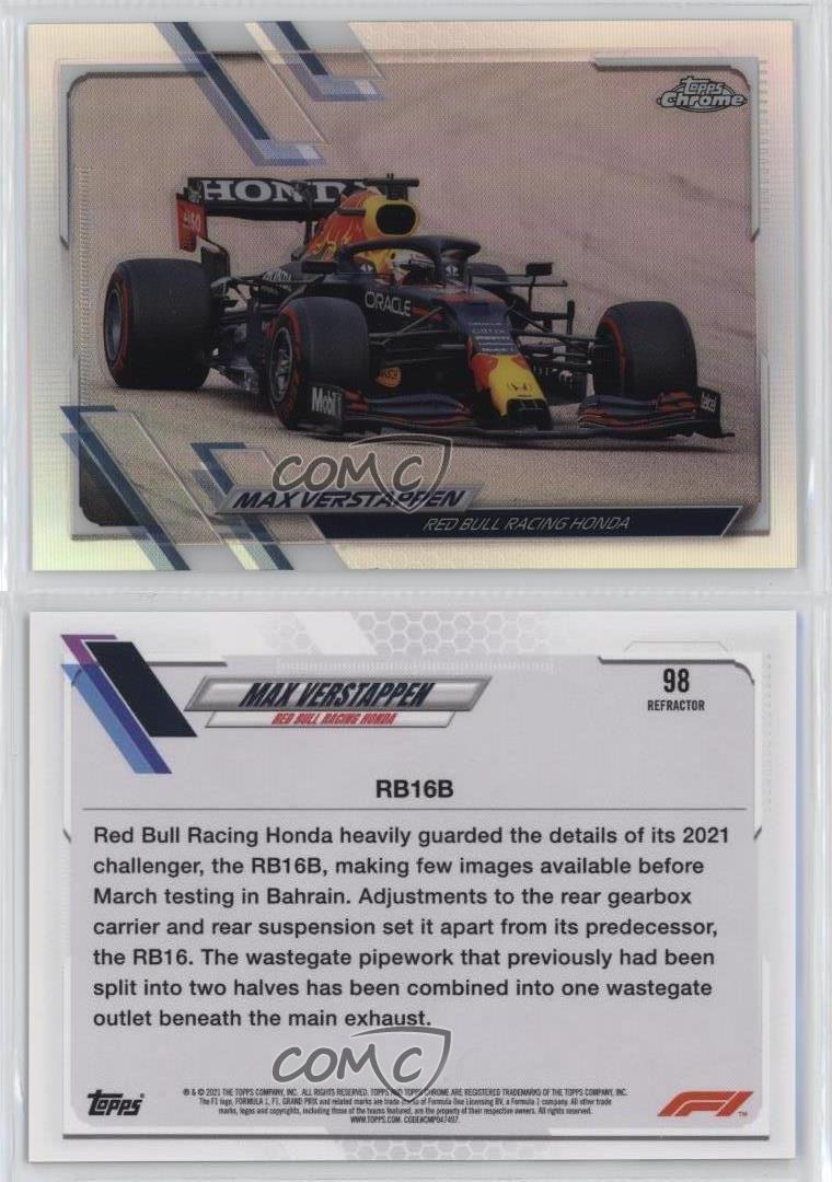 2021 Topps Chrome Formula 1 F1 Cars Refractor Max Verstappen #98