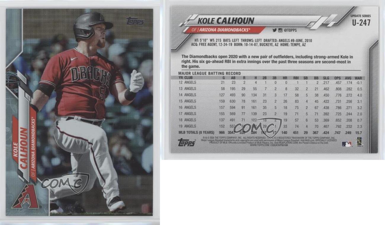 Kole Calhoun - Diamondbacks #U-247 Topps Baseball 2020 Update