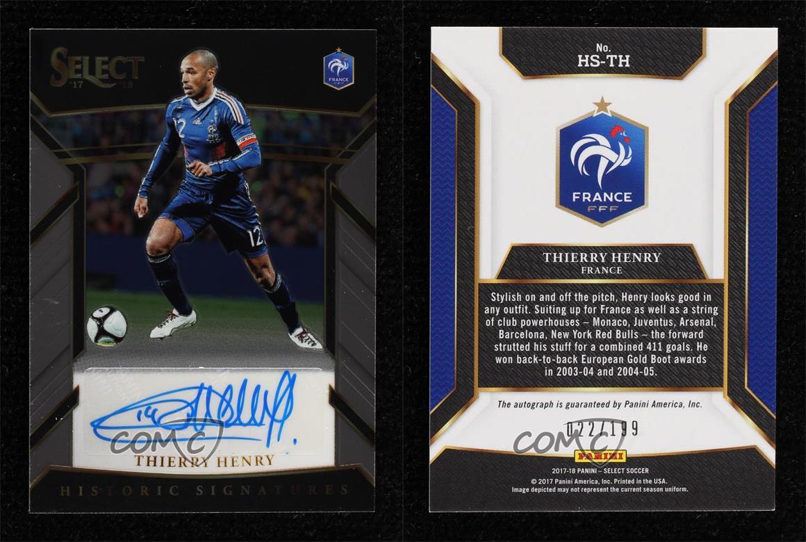 thumbnail 3  - 2017-18 Panini Select Historic Signatures /199 Thierry Henry #HS-TH Auto