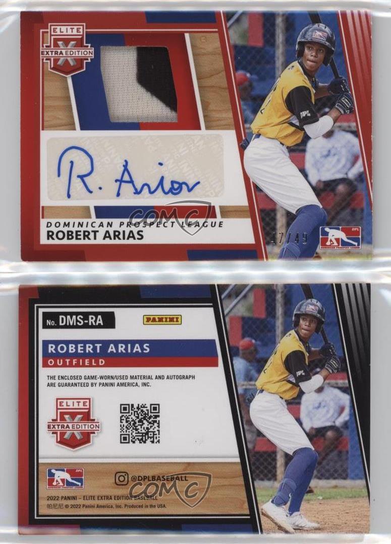 2022 Panini Elite Extra Edition Red /49 Robert Arias #DMS-RA Auto