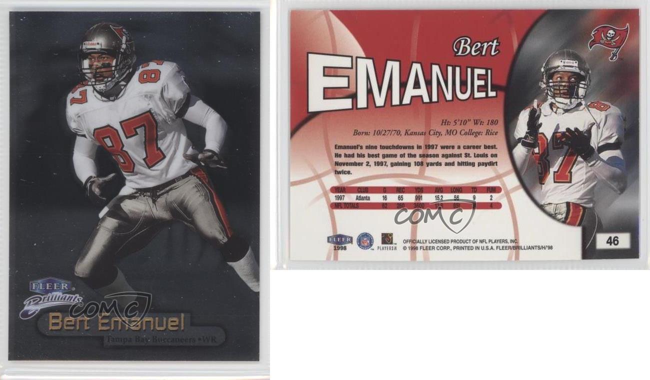 Bert Emanuel Card 1998 Fleer Brilliants Gold #46 Tampa Bay Buccaneers