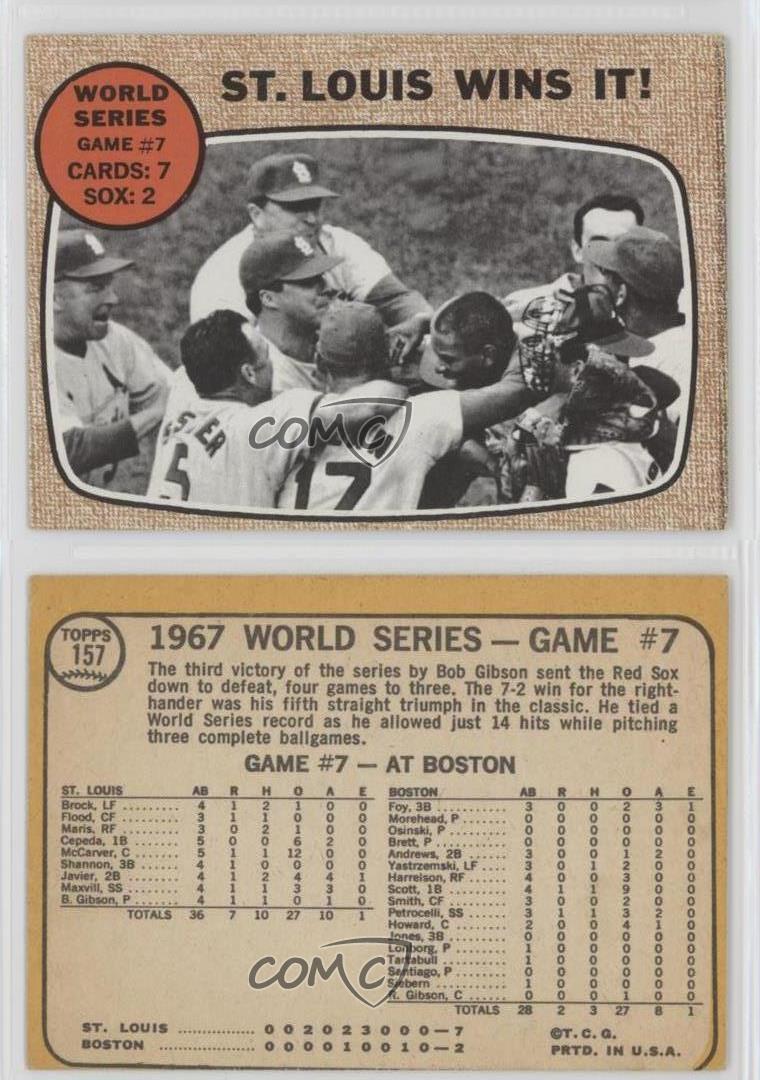 1968 Topps #157 World Series Game #7 St Louis Wins It! St. Cardinals Card | eBay