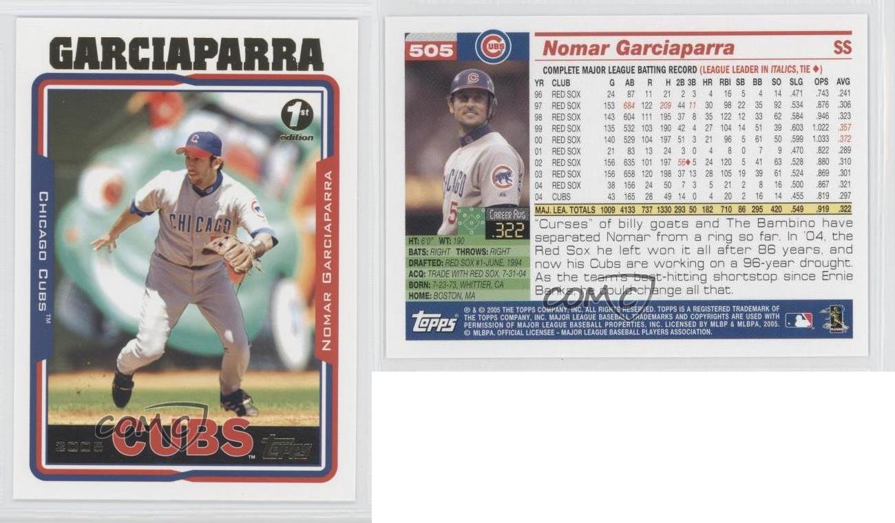 Nomar Garciaparra Card 2005 Topps Black #505