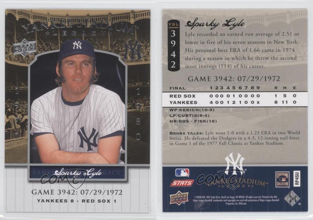 2008 soldes Upper Deck Yankee Stadium Legacy Sparky Lyle #YSL3942