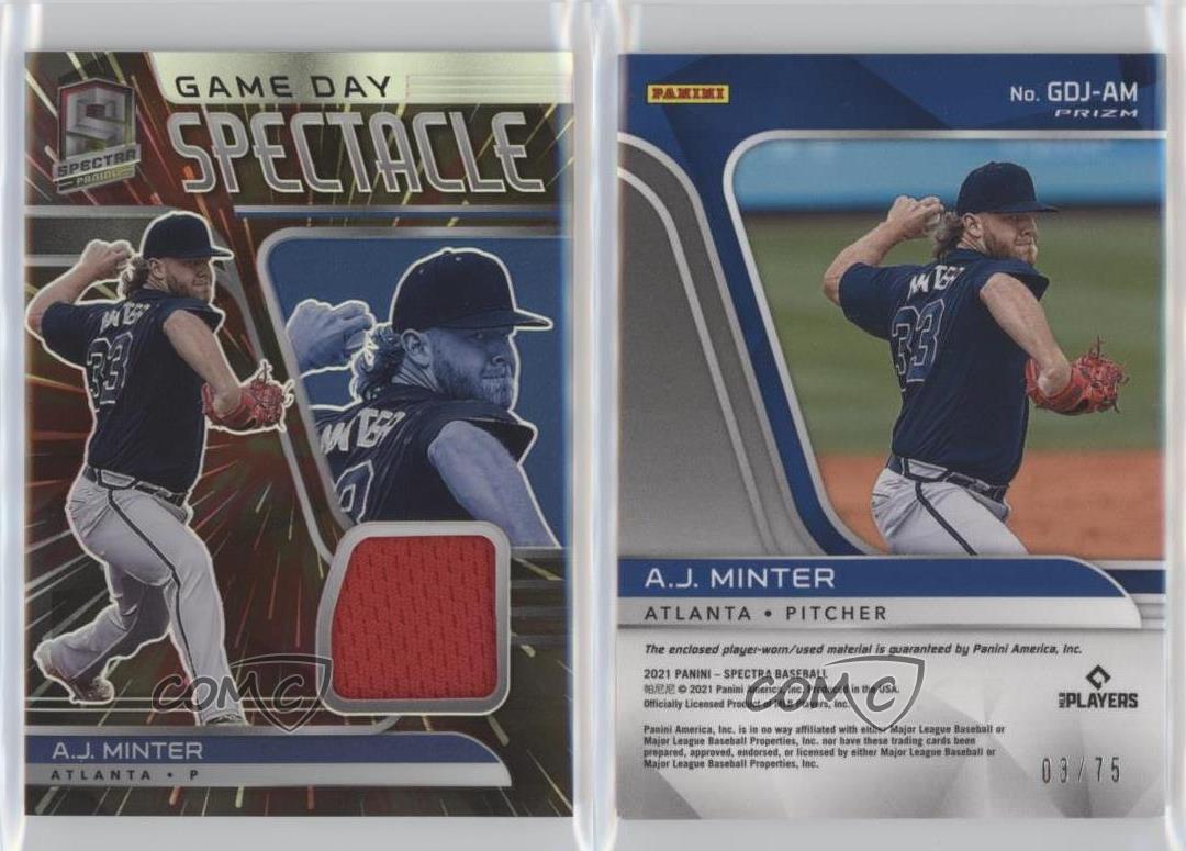 2021 Panini Spectra #GDJ-AM A.J. Minter Game Day Spectacle Jersey Relic -  The Baseball Card King, Inc.