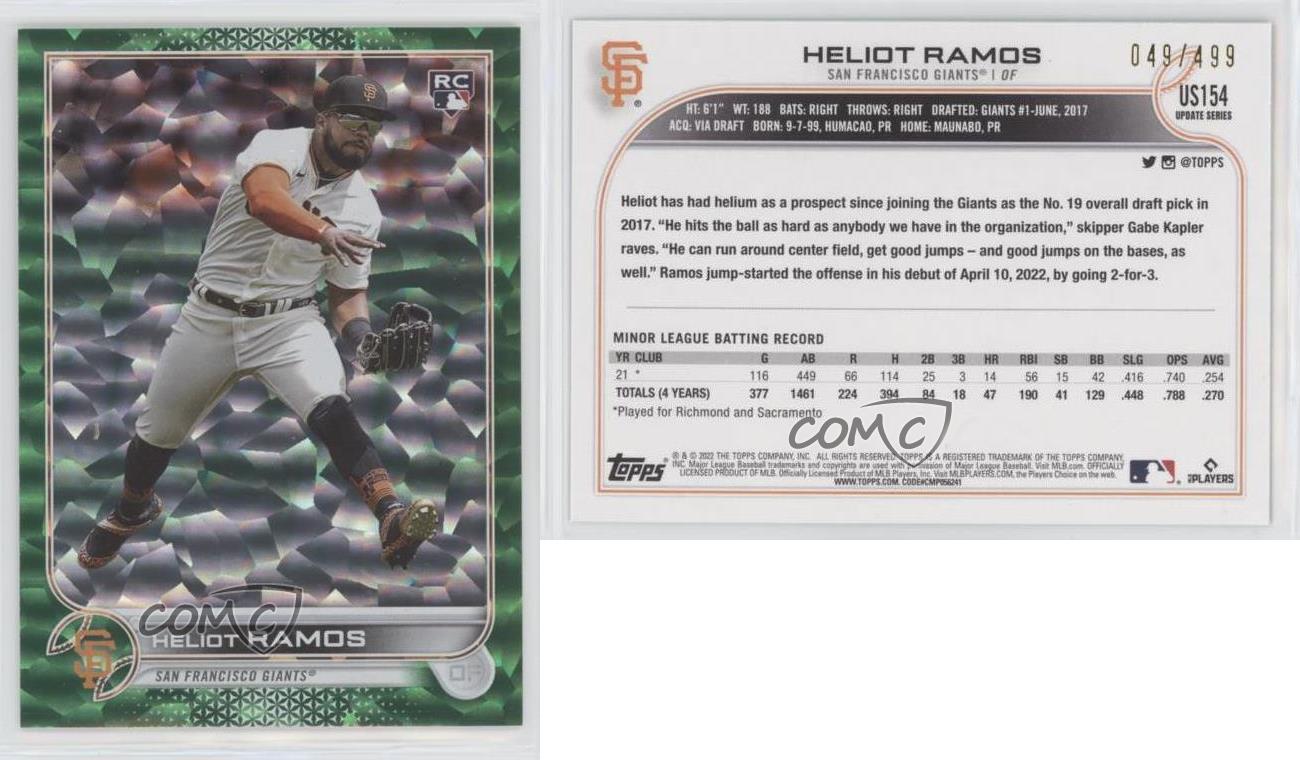 Heliot Ramos 2022 Topps Update # US17 Green Foilboard RC 352/499