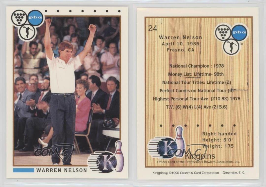 Warren Nelson Signed Trading Card PBA Bowling Autographed Kingpins 1990 