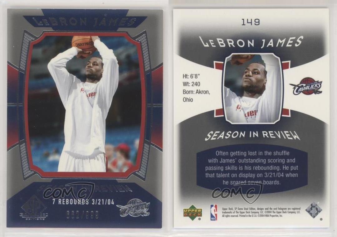 2004-05 SP Game Used Season in Review /999 LeBron James #149 - Picture 4 of 4