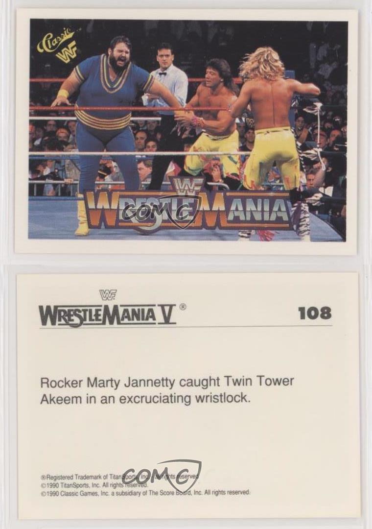 Marty Jannetty & Akeem Signed 1990 Classic WWF History of Wrestlemania Card #98 