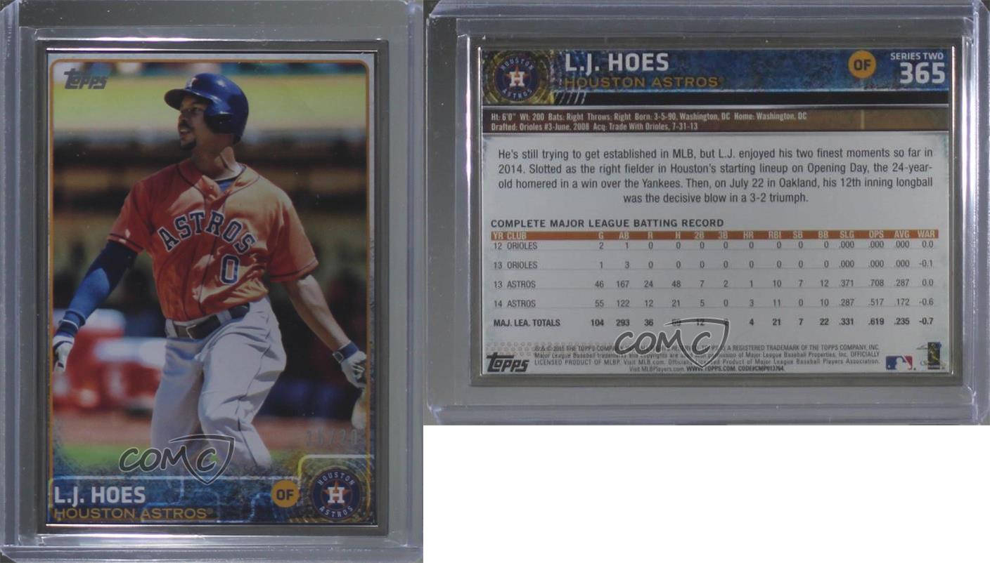  2015 Topps Series 2 Baseball #365 L.J. Hoes Houston Astros :  Collectibles & Fine Art