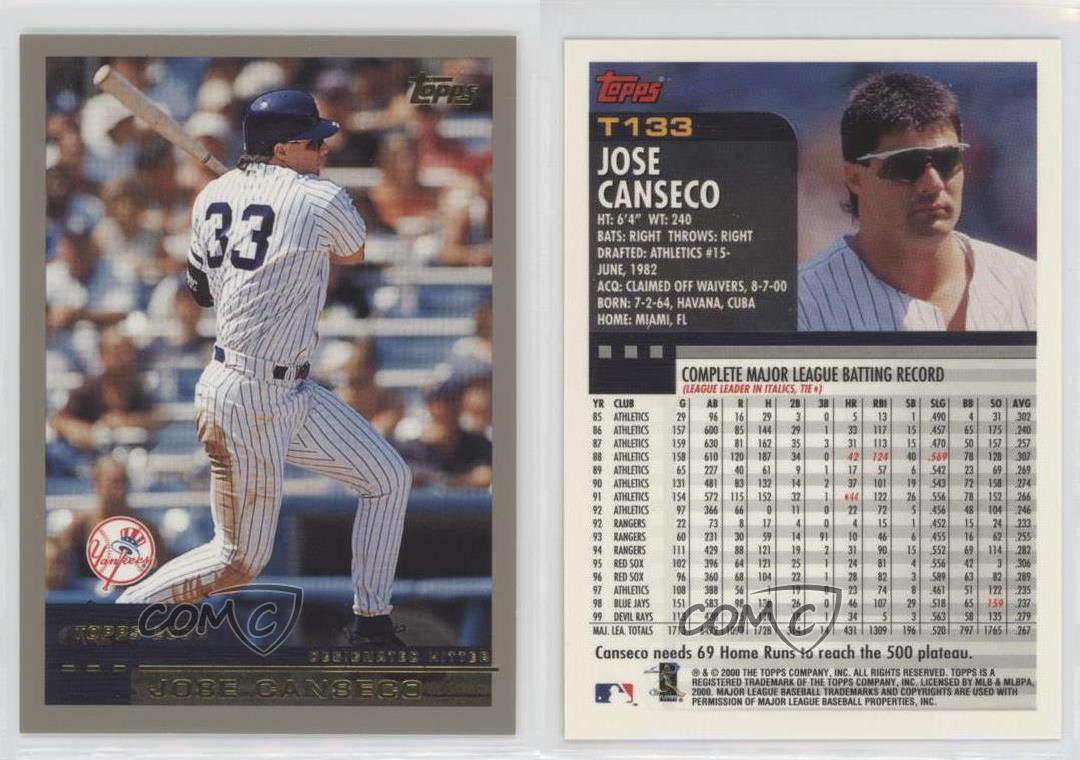 Jose Canseco New York Yankees Signed 2000 Topps Traded Card #t133