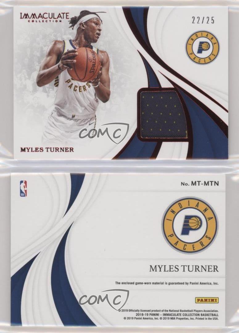 2018-19 Panini Immacolata Materiali Rosso /25 Myles Turner #MT-MTN - Foto 3 di 3