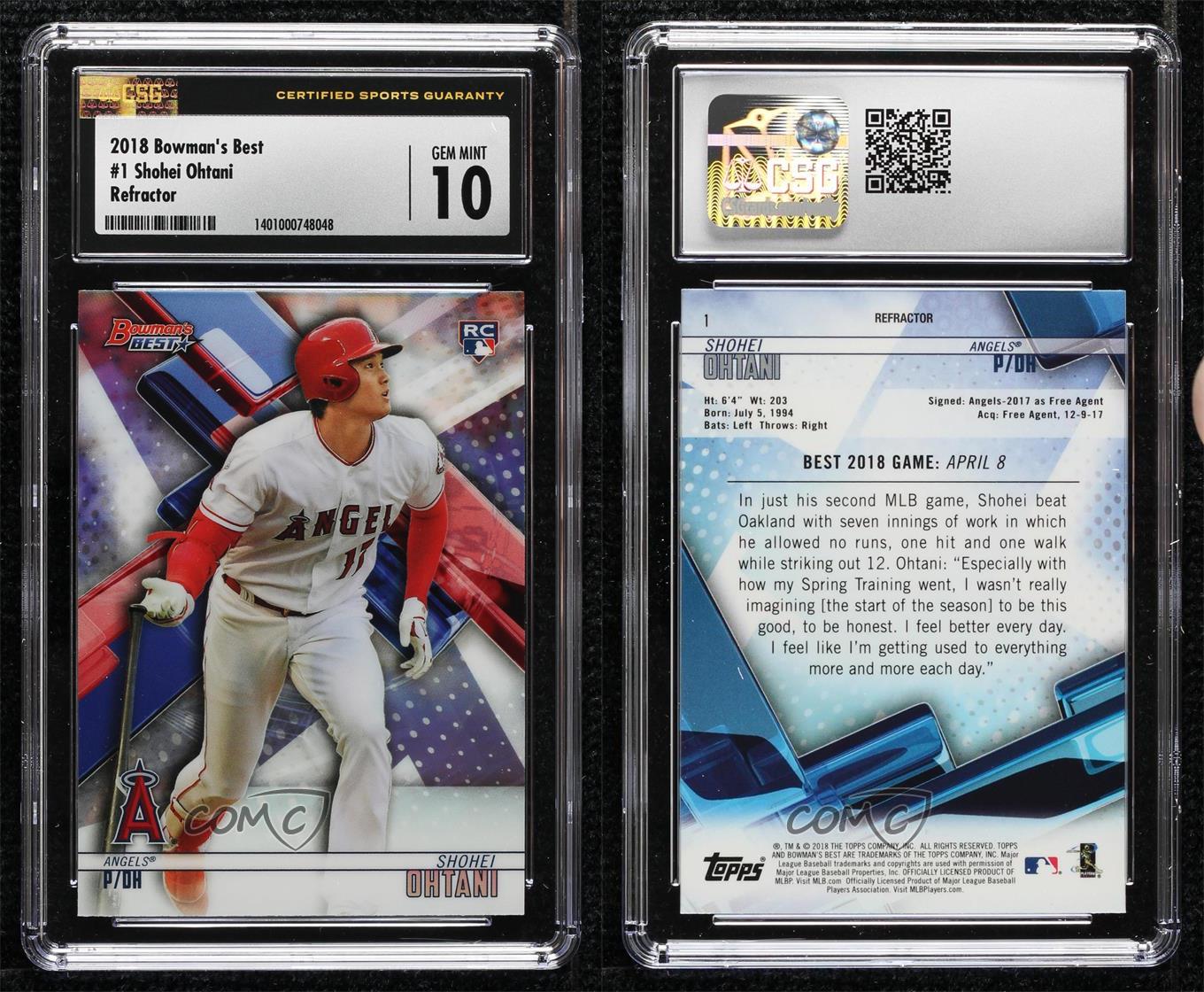 2018 Bowman's Best Atomic Refractor Shohei Ohtani RC PSA 10