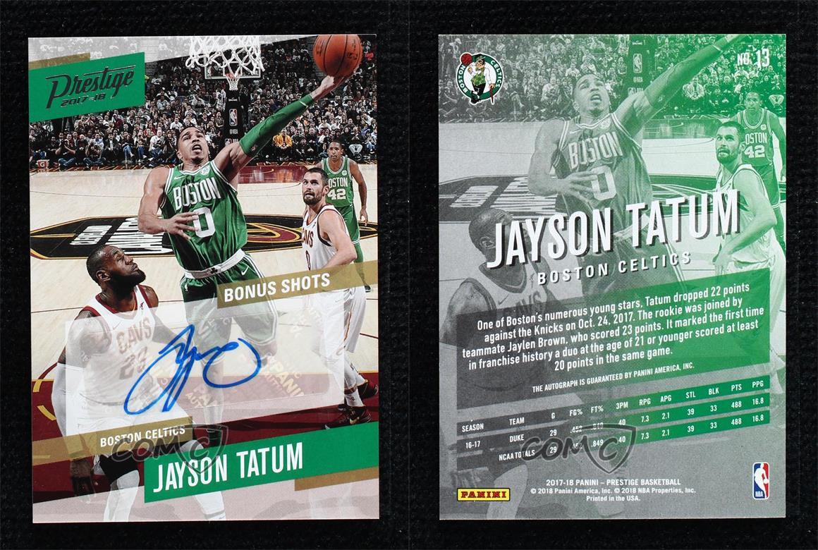 2017-18 Panini Prestige Bonus Shots Signatures Jayson Tatum #13 Rookie Auto  | eBay