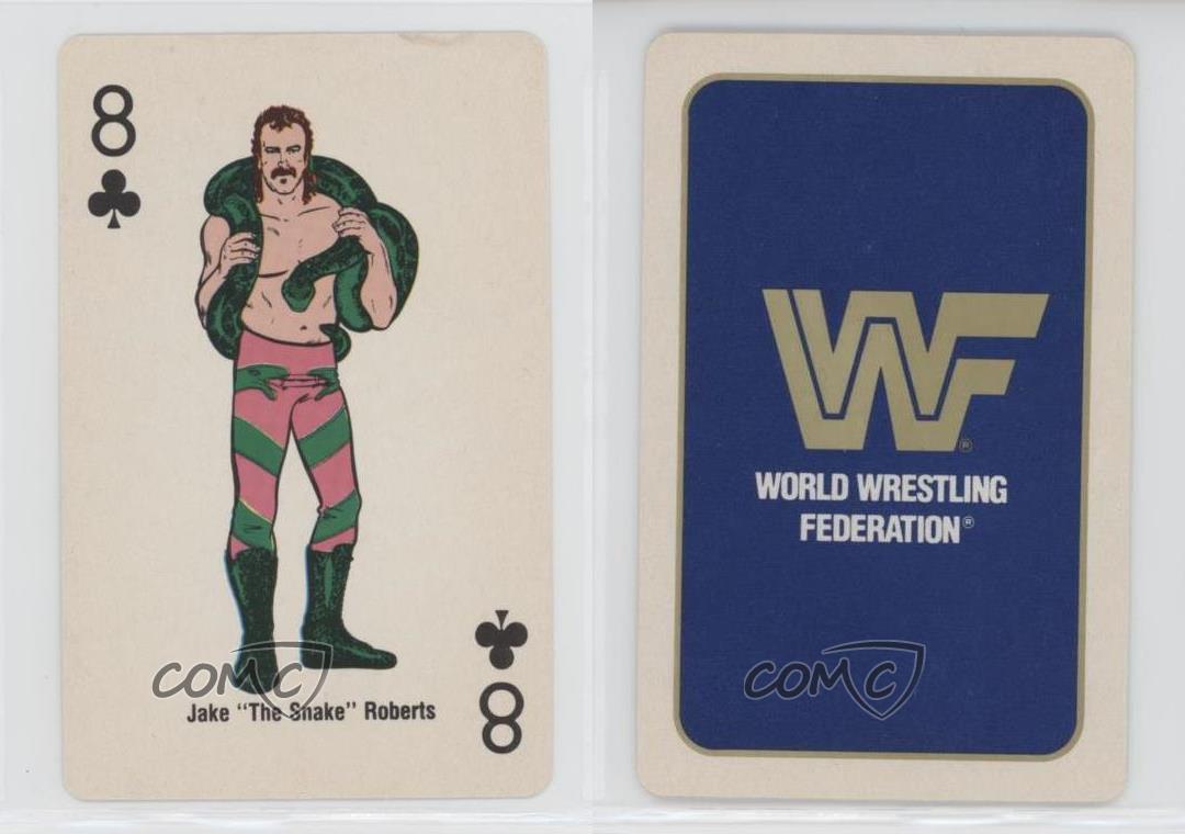 1988 WWF Super Stars Playing Cards Jake The Snake Roberts #8C - Picture 3 of 4