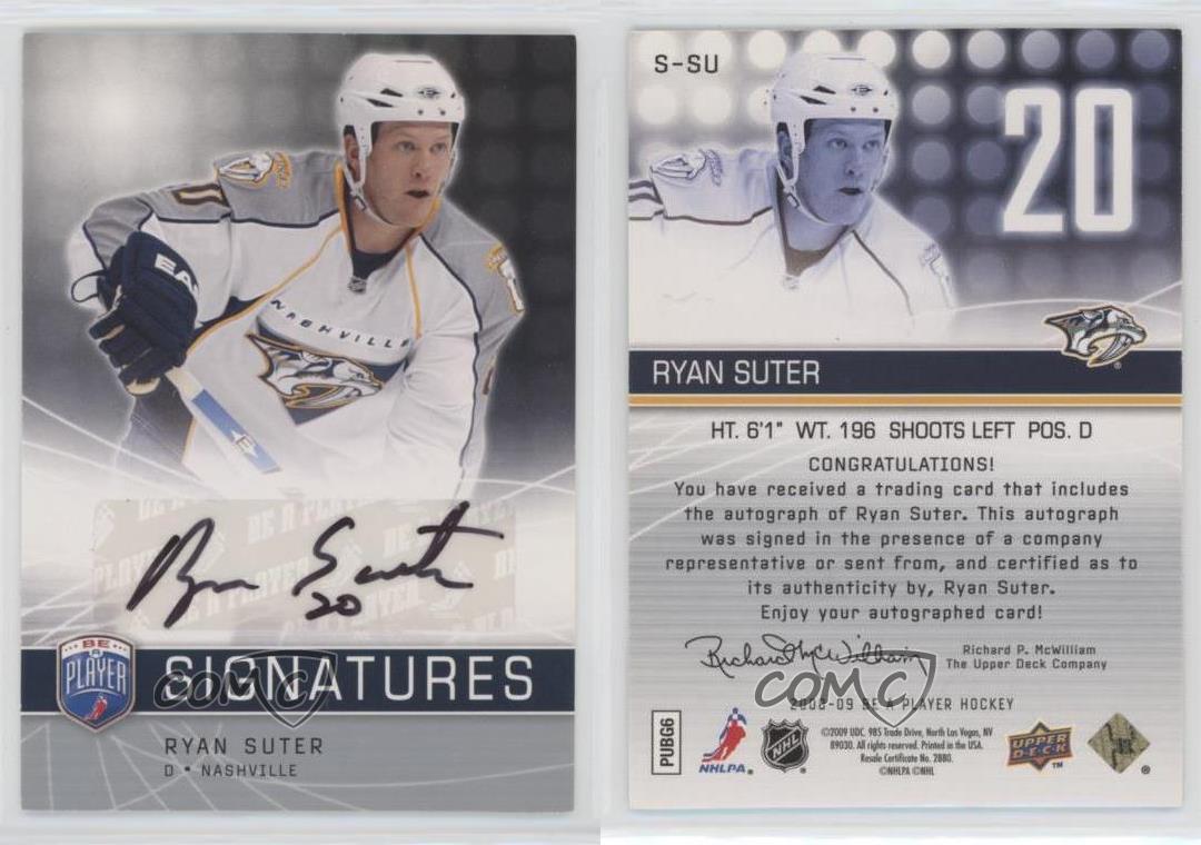 2008-09 Upper Deck Be a Player Signatures Ryan Suter #S-SU Auto - Zdjęcie 3 z 4