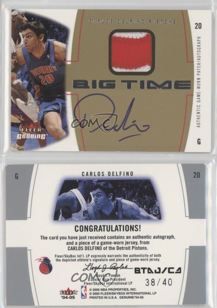 2004-05 Fleer Genuine Big Time /40 Carlos Delfino #BTAJ/CA Patch Auto - Picture 4 of 4