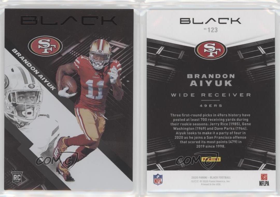 2020 Panini Black Emerald #123 Brandon Aiyuk 49ers RC 02/10