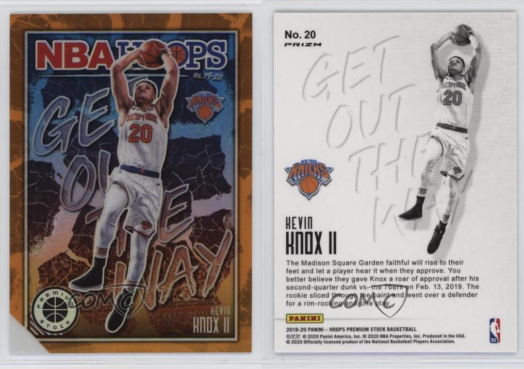 Panini NBA Hoops 2019-20 Premium Stock Get Out the Way Orange soldes Kevin Knox II #20