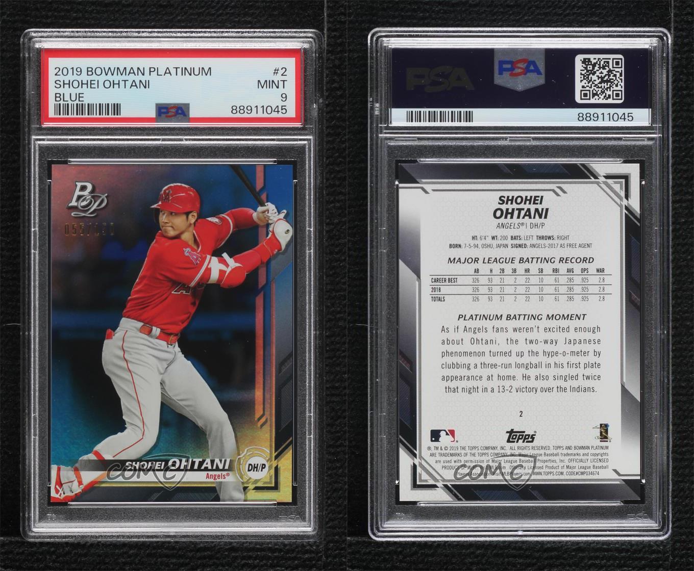 2019 Bowman Platinum - Shohei Ohtani #2 Blue Foil /150 for 2019 Bowman Platinum - Shohei Ohtani #2 Blue Foil /150 for